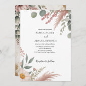 Rustic Botanical Eucalyptus Greenery Wedding Einladung (Vorne/Hinten)