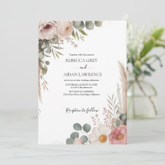 Rustic Botanical Eucalyptus Greenery Wedding Einladung