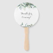 Rustic Botanical Eucalyptus Greenery Wedding Fächer (Rückseite)