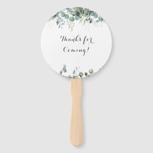 Rustic Botanical Eucalyptus Greenery Wedding Fächer (Rückseite)