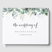 Rustic Botanical Eucalyptus Greenery Wedding Gästebuch (Vorderseite)