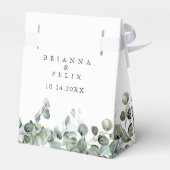 Rustic Botanical Eucalyptus Greenery Wedding Geschenkschachtel (Rückseite)
