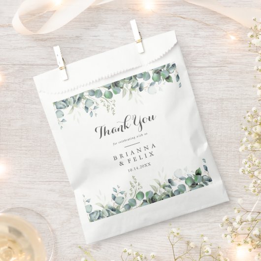 Rustic Botanical Eucalyptus Greenery Wedding Geschenktütchen (Ausgeschnitten)