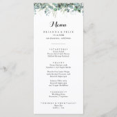 Rustic Botanical Eucalyptus Greenery Wedding Menükarte (Vorderseite)