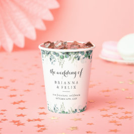 Rustic Botanical Eucalyptus Greenery Wedding Pappbecher