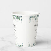 Rustic Botanical Eucalyptus Greenery Wedding Pappbecher (Rechts)