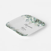 Rustic Botanical Eucalyptus Greenery Wedding Pappteller (Gewinkelt)