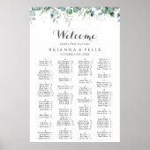 Rustic Botanical Eucalyptus Greenery Wedding  Poster (Vorne)
