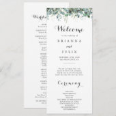 Rustic Botanical Eucalyptus Greenery Wedding Programm (Vorne/Hinten)