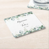 Rustic Botanical Eucalyptus Greenery Wedding Rechteckiger Pappuntersetzer (angewinkelt)