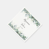 Rustic Botanical Eucalyptus Greenery Wedding Serviette (Ecke)