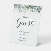 Rustic Botanical Eucalyptus Greenery Wedding Wifi Sockelschild (Vorderseite)