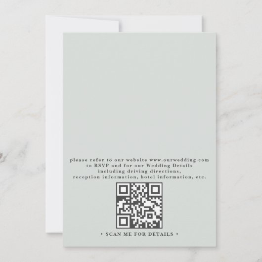 Rustic Botanical Eucalyptus Modern QR Code Wedding Einladung (Rückseite)