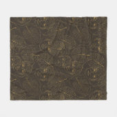 Rustic Botanical Face Line Pattern (1) Fleecedecke (Vorderseite (Horizontal))