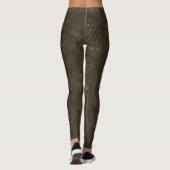 Rustic Botanical Face Line Pattern (1) Leggings (Rückseite)