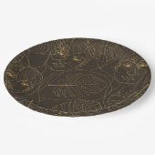 Rustic Botanical Face Line Pattern (1) Pappteller (Schrägansicht)