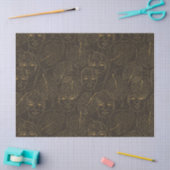 Rustic Botanical Face Line Pattern (1) Seidenpapier (Basteln)