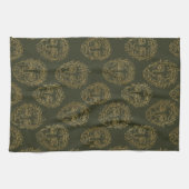 Rustic Botanical Face Line Pattern (2) Geschirrtuch (Horizontal)