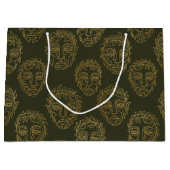 Rustic Botanical Face Line Pattern (2) Große Geschenktüte (Vorderseite)