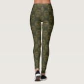 Rustic Botanical Face Line Pattern (2) Leggings (Rückseite)