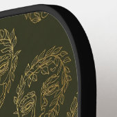 Rustic Botanical Face Line Pattern (2) Pickleball Schläger (Linke Seite)