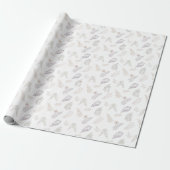 Rustic Botanical Floral Leaves And Flowers Pattern Geschenkpapier (Ungerollt)