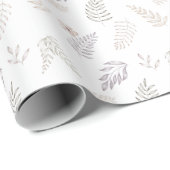 Rustic Botanical Floral Leaves And Flowers Pattern Geschenkpapier (Rolleneckpunkt)