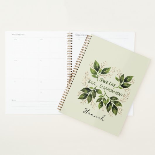 Rustic botanical foliage watercolor leaves  planer (Anzeige)