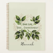 Rustic botanical foliage watercolor leaves  planer (Vorderseite)