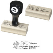 Rustic Botanical Name & Cute Fancy Return Address Gummistempel