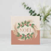 Rustic Botanical Noel Christmas Feiertagskarte (Stehend Vorderseite)