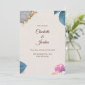Rustic Botanical Save the Date Card (Stehend Vorderseite)