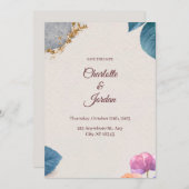 Rustic Botanical Save the Date Card (Vorne/Hinten)