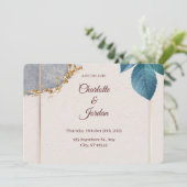 Rustic Botanical Save the Date Card (Stehend Vorderseite)