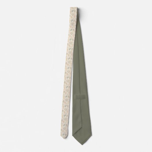 Rustic Botanical Tie – Nature Lover's Gift Krawatte (Rückseite)