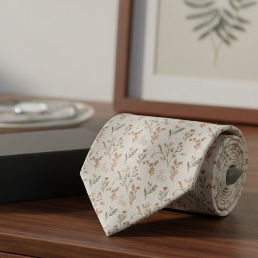 Rustic Botanical Tie – Nature Lover's Gift Krawatte
