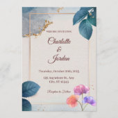 Rustic Botanical Wedding Invitation Einladung (Vorderseite)