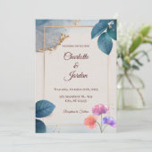 Rustic Botanical Wedding Invitation Einladung (Stehend Vorderseite)