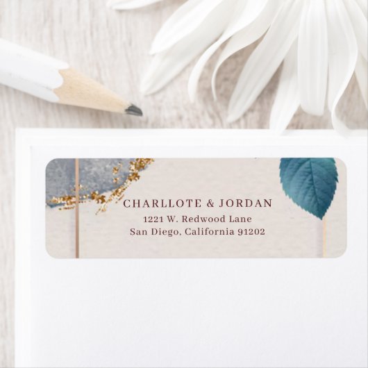 Rustic Botanical Wedding Return Address Label (Insitu)
