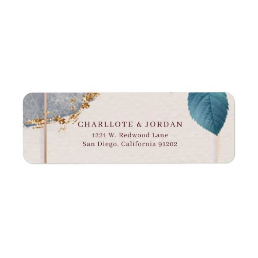 Rustic Botanical Wedding Return Address Label  (Vorne)