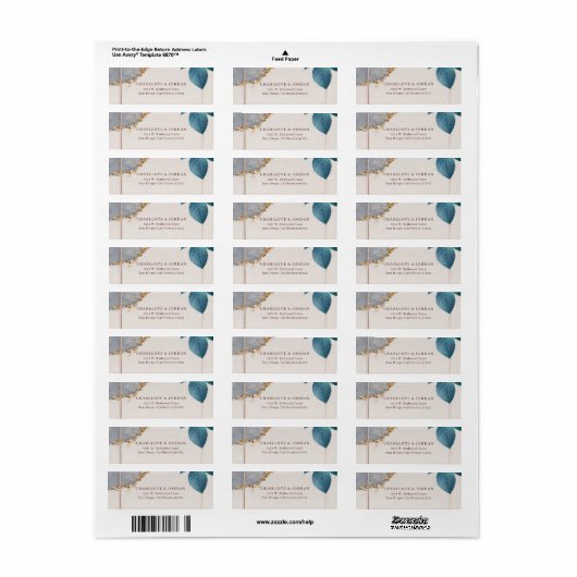 Rustic Botanical Wedding Return Address Label  (Vorne)