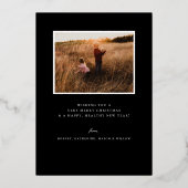 Rustic Boughs Gold Joy Holiday Foto Card Folieneinladung (Rückseite)