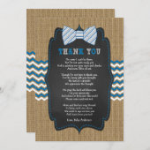 Rustic Bow Krawatte Baby Duschgedicht Vielen Dank Einladung (Vorne/Hinten)