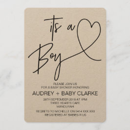 Rustic Boy Baby Shower Einladungen