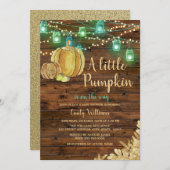 Rustic Boy Little Pumpkin Fall Boy Baby Dusche Einladung (Vorne/Hinten)