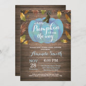 Rustic Boy Pumpkin Fall Baby Dusche Einladung (Vorne/Hinten)