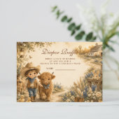 Rustic Boy Western Boho Windel-Raffle Begleitkarte (Stehend Vorderseite)