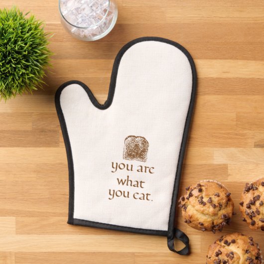 Rustic Bread & Handwritten Text Oven Mitt Ofenhandschuh (Oben unten)