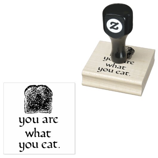 Rustic Bread & Handwritten Text Rubber Stamp Gummistempel (Stempel)