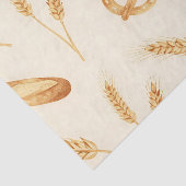 Rustic Bread & Wheat Seamless Pattern Seidenpapier (Ausschnitt)